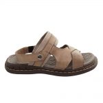 Sandália Masculina Em Couro Legitimo Confortável Leve Para Diabéticos