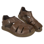 Sandália Masculina Casual Em Couro Para Diabéticos Confortável