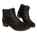 Botina Bota Coturno Feminino Couro Cano Baixo Cadarço