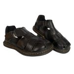 Sandália Masculina Em Couro Legitimo Casual Confortável Leve