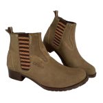 Botina Feminina Bota Couro Estilosa Chelsea Salto Alto Leve