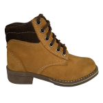 Bota Coturno Infantil Cadarço Couro Legitimo Com Salto